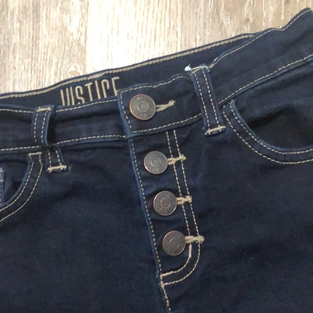 Justice Button Fly Stretch Denim Cuffed Shorts